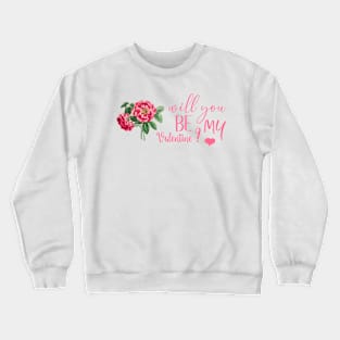 Pink Floral Valentine Crewneck Sweatshirt